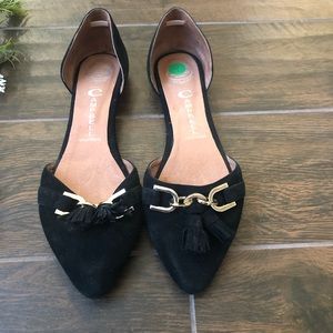 Jeffrey Campbell Lovin suede black tassel Flats size 9